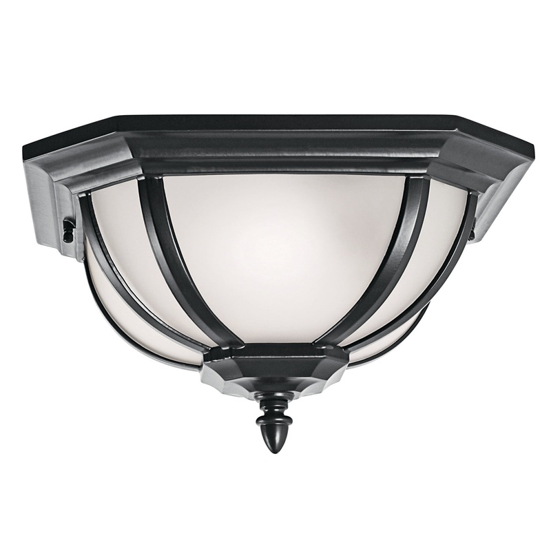 Kichler 9848BK Salisbury Two Light Outdoor Flush/Semi Flush Mount, Black