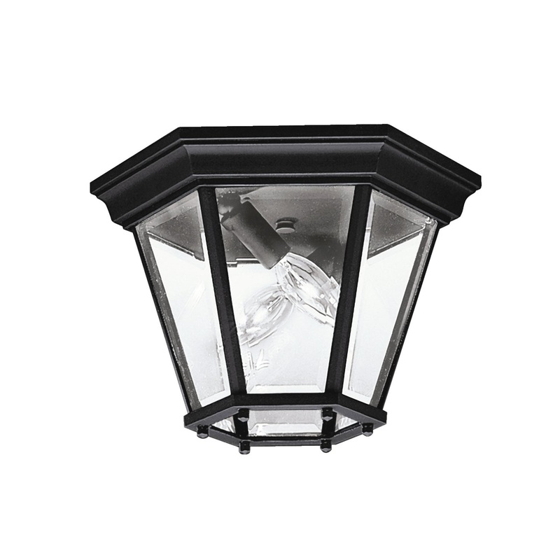 Kichler 9850BK Madison Two Light Outdoor Ceiling Mount, Black