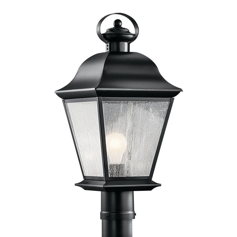Kichler 9909BK Mount Vernon One Light Outdoor Post Mount, Black