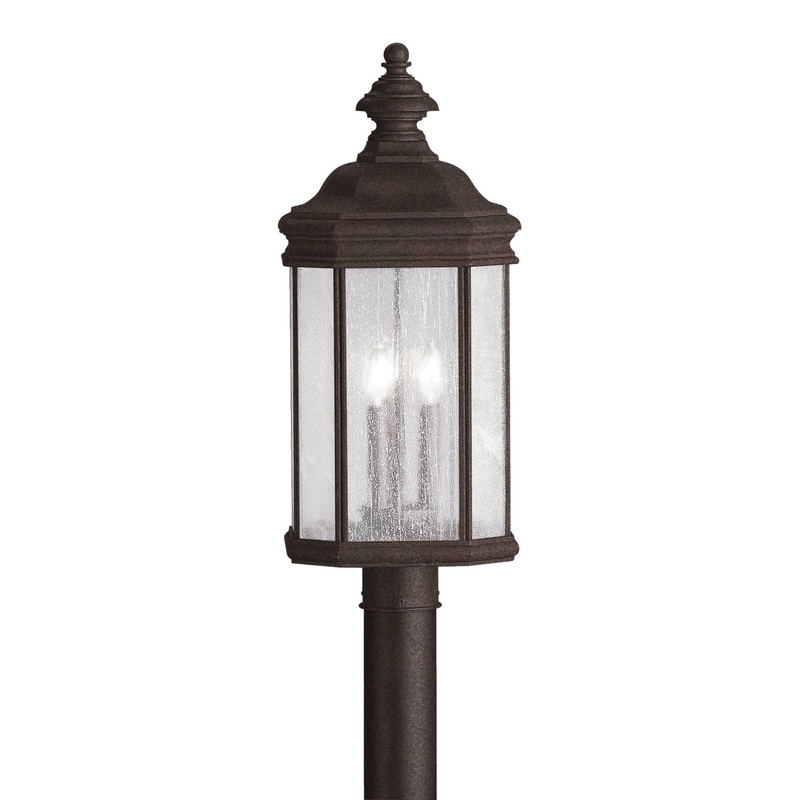 Kichler 9918TZ Kirkwood Three Light Outdoor Post Mount, Tannery Bronze (Discontinued)
