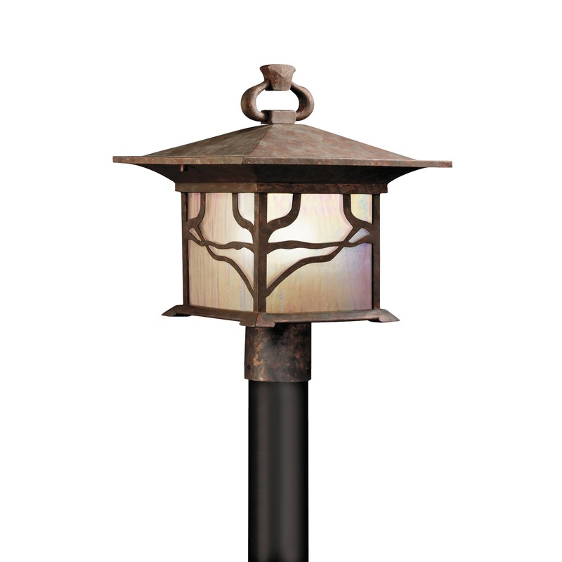 Kichler 9920DCO Morris One Light Outdoor Post Mount, Distressed Copper (Discontinued)
