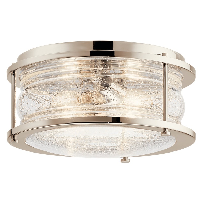 Kichler 42910PN Ashland Bay Two Light Flush Mount, Polished Nickel