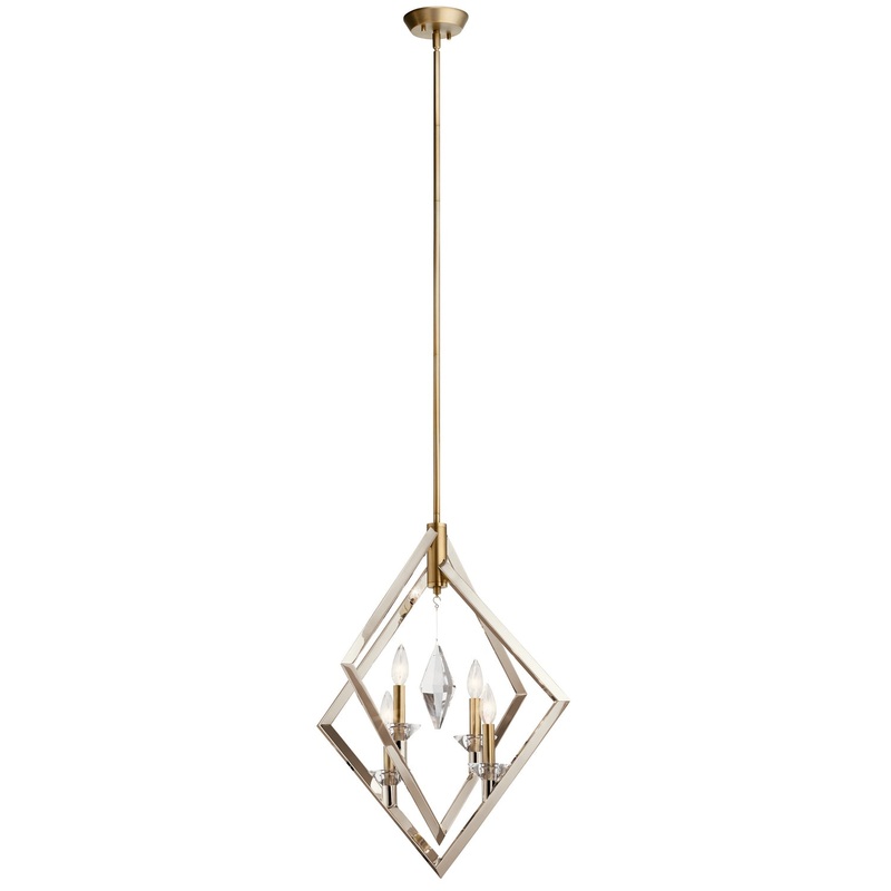 Kichler 43051PN Layan Four Light Pendant, Polished Nickel