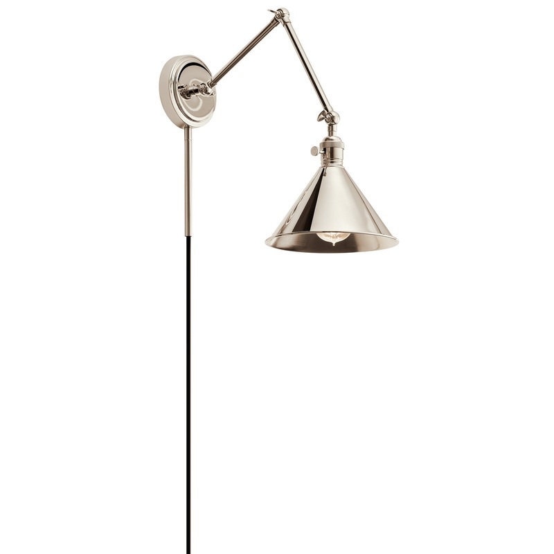 Kichler 43115PN Ellerbeck One Light Wall Sconce, Polished Nickel