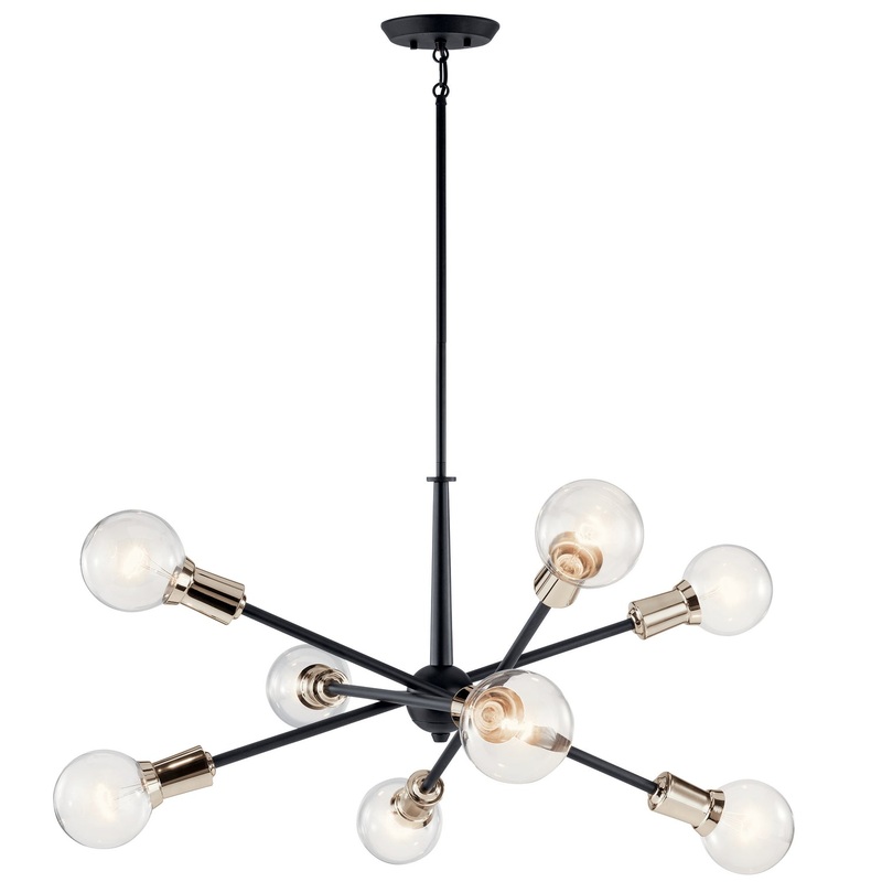 Kichler 43118BK Armstrong Eight Light Chandelier, Black