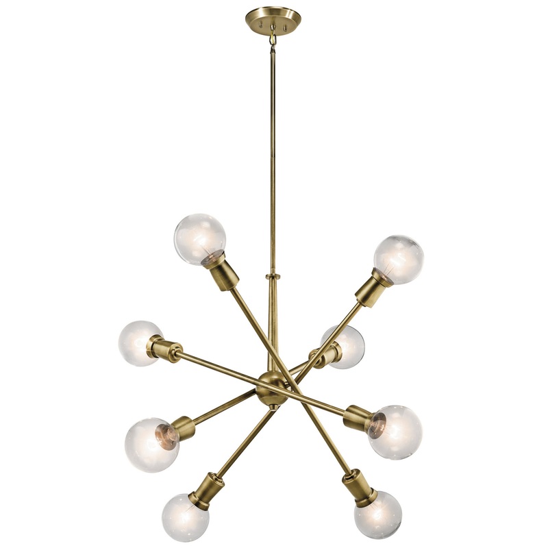 Kichler 43118NBR Armstrong Eight Light Chandelier, Natural Brass