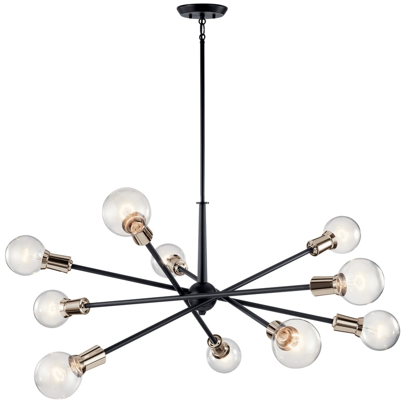Kichler 43119BK Armstrong Ten Light Chandelier, Black