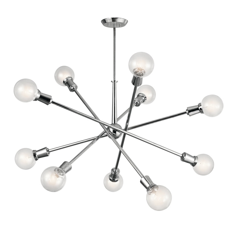 Kichler 43119CH Armstrong Ten Light Chandelier, Chrome