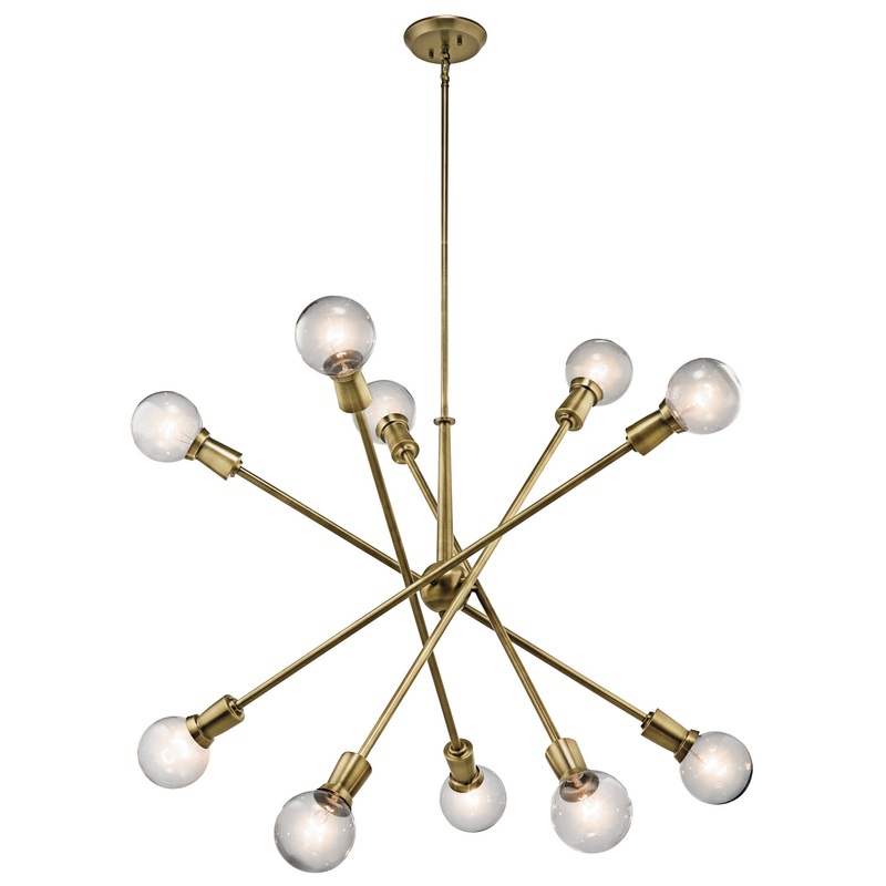 Kichler 43119NBR Armstrong Ten Light Chandelier, Natural Brass