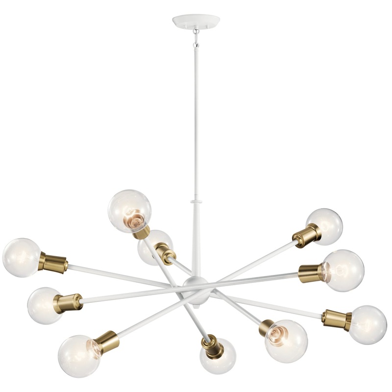 Kichler 43119WH Armstrong Ten Light Chandelier, White