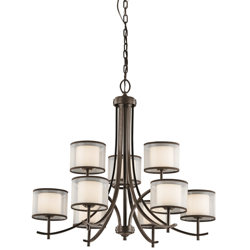 Kichler 43150MIZ Tallie Nine Light Chandelier, Mission Bronze (Discontinued)