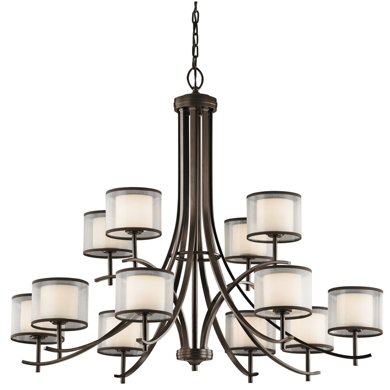 Kichler 43151MIZ Tallie 12 Light Chandelier, Mission Bronze (Discontinued)