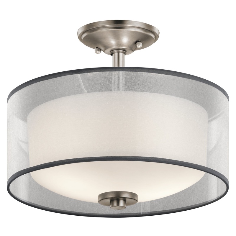 Kichler 43154AP Tallie Two Light Semi Flush Mount, Antique Pewter (Discontinued)