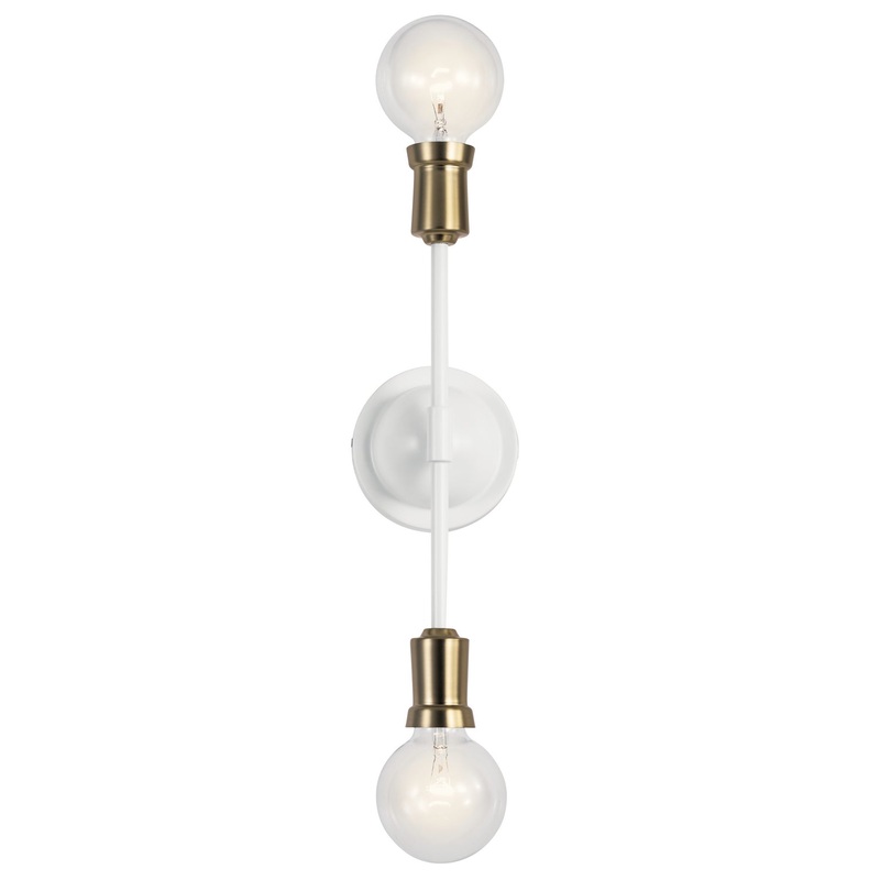 Kichler 43195WH Armstrong Two Light Wall Sconce, White