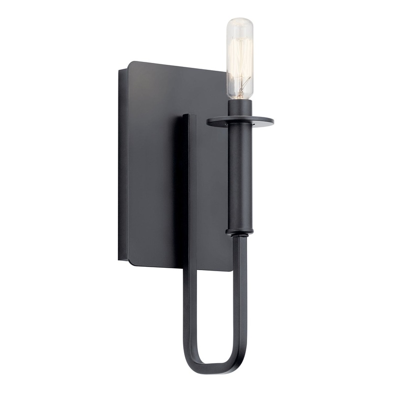 Kichler 43363BK Alden One Light Wall Sconce, Black
