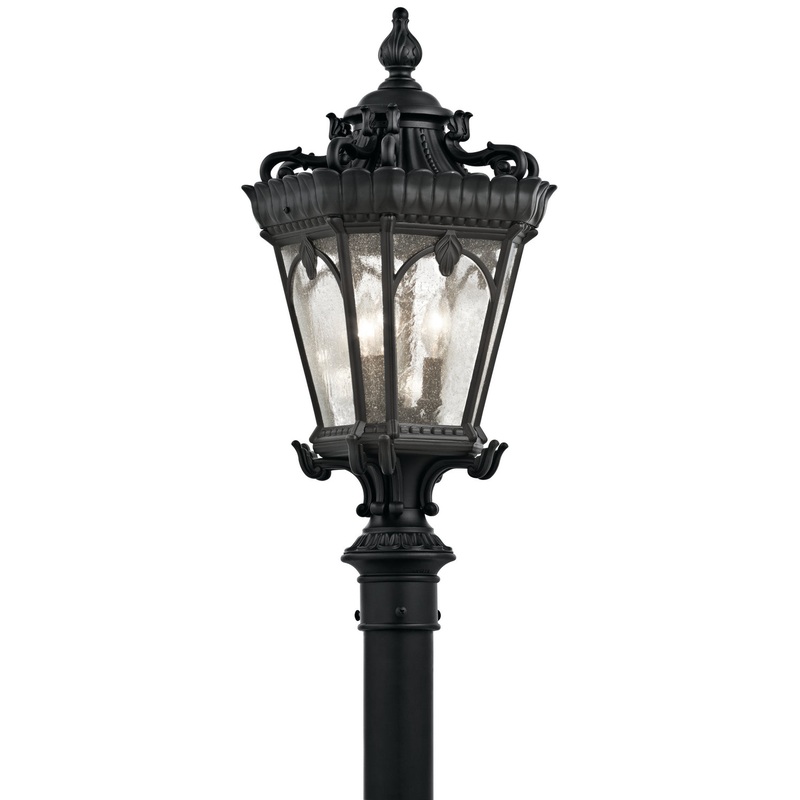 Kichler 9558BKT Tournai Three Light Outdoor Post Mount, Textured Black