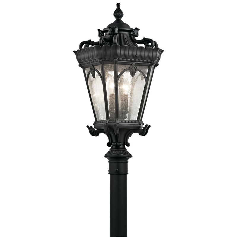 Kichler 9559BKT Tournai Four Light Outdoor Post Mount, Textured Black