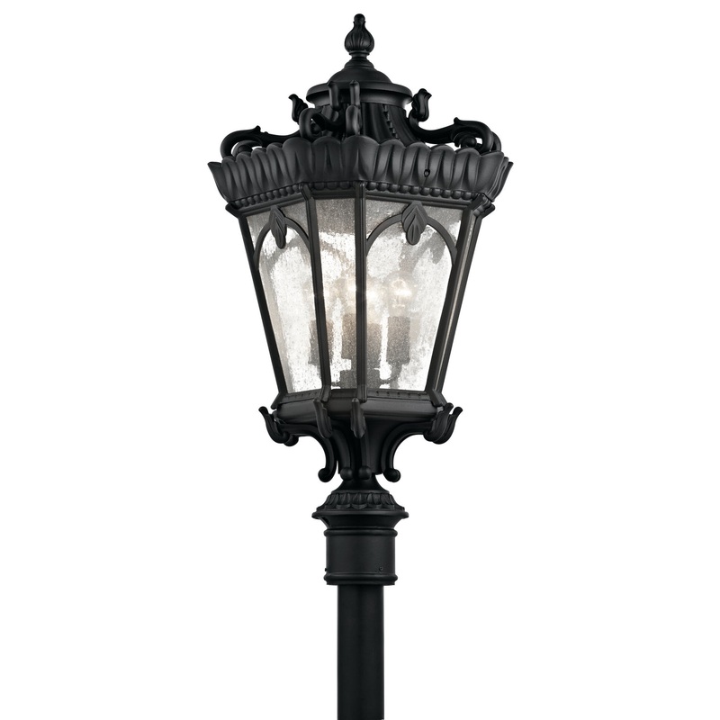 Kichler 9565BKT Tournai Four Light Outdoor Post Mount, Textured Black