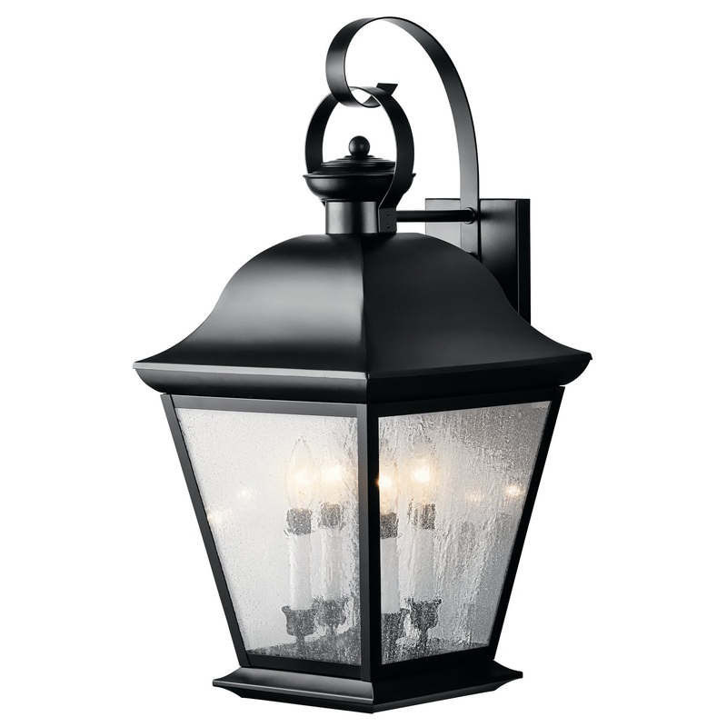 Kichler 9704BK Mount Vernon Four Light Outdoor Wall Mount, Black