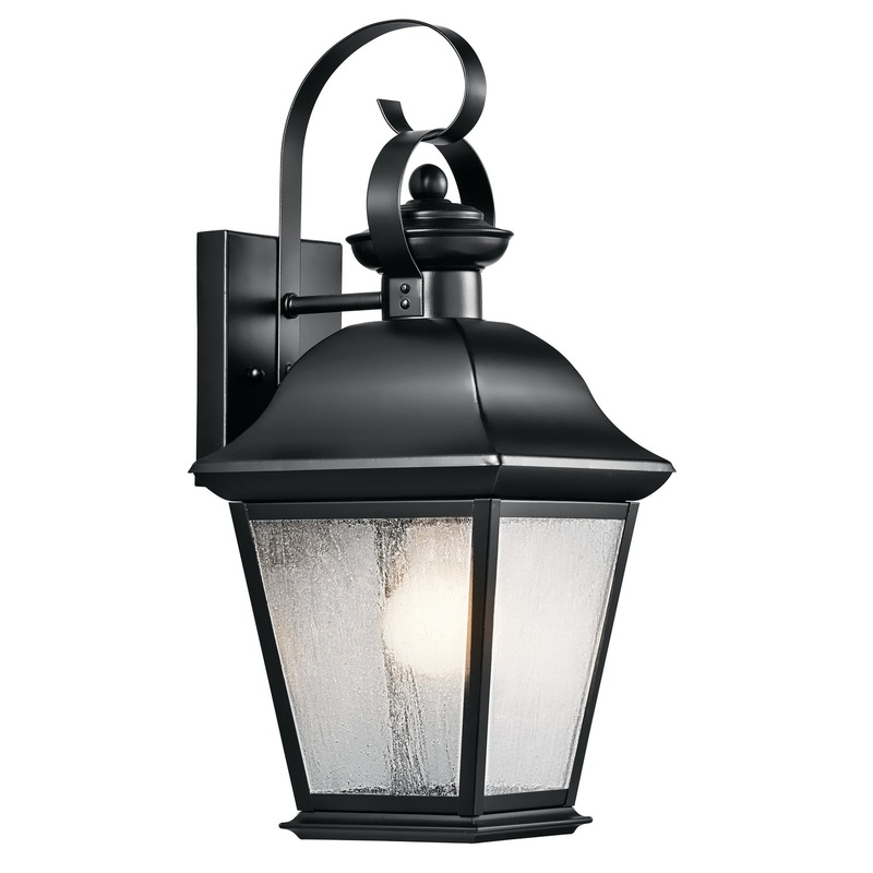 Kichler 9708BK Mount Vernon One Light Outdoor Wall Mount, Black
