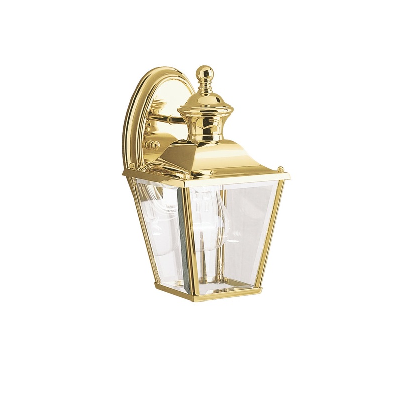 Kichler 9711PB Bay Shore One Light Outdoor Wall Mount, Polished Brass