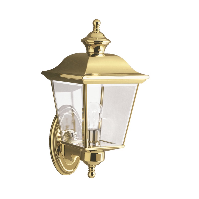 Kichler 9712PB Bay Shore One Light Outdoor Wall Mount, Polished Brass