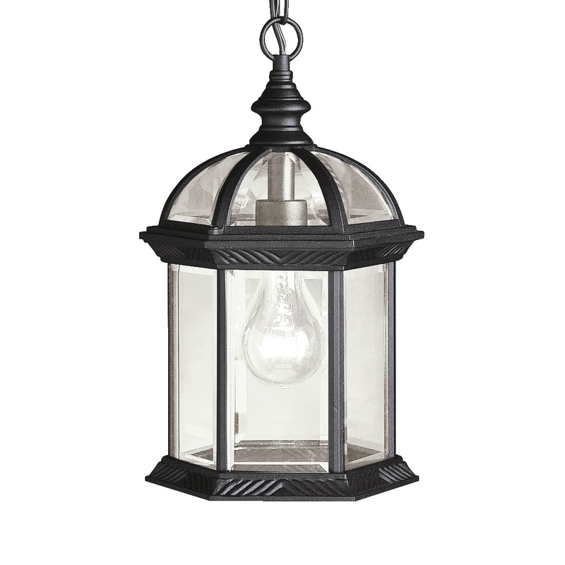 Kichler 9835BK Barrie One Light Outdoor Pendant, Black