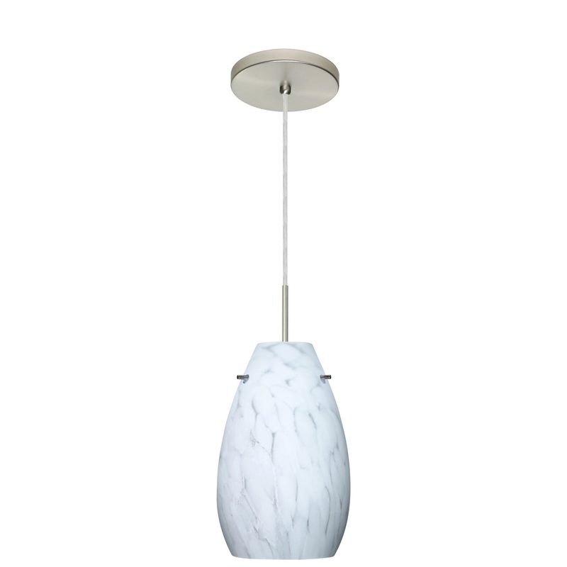 Besa 1JT-412619-LED-SN Pera One Light Pendant Satin Nickel
