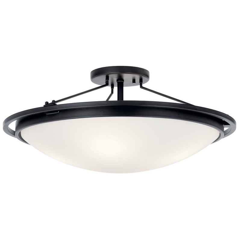 Kichler 42025BK Four Light Semi Flush Mount, Black