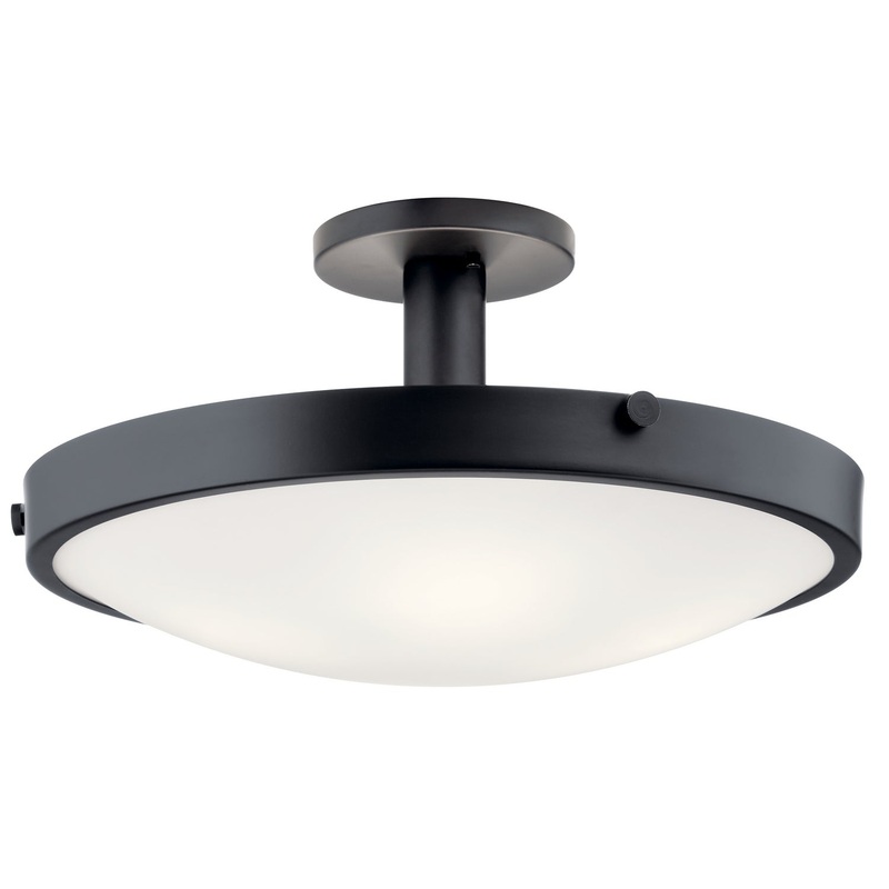 Kichler 42246BK Lytham Four Light Semi Flush Mount, Black
