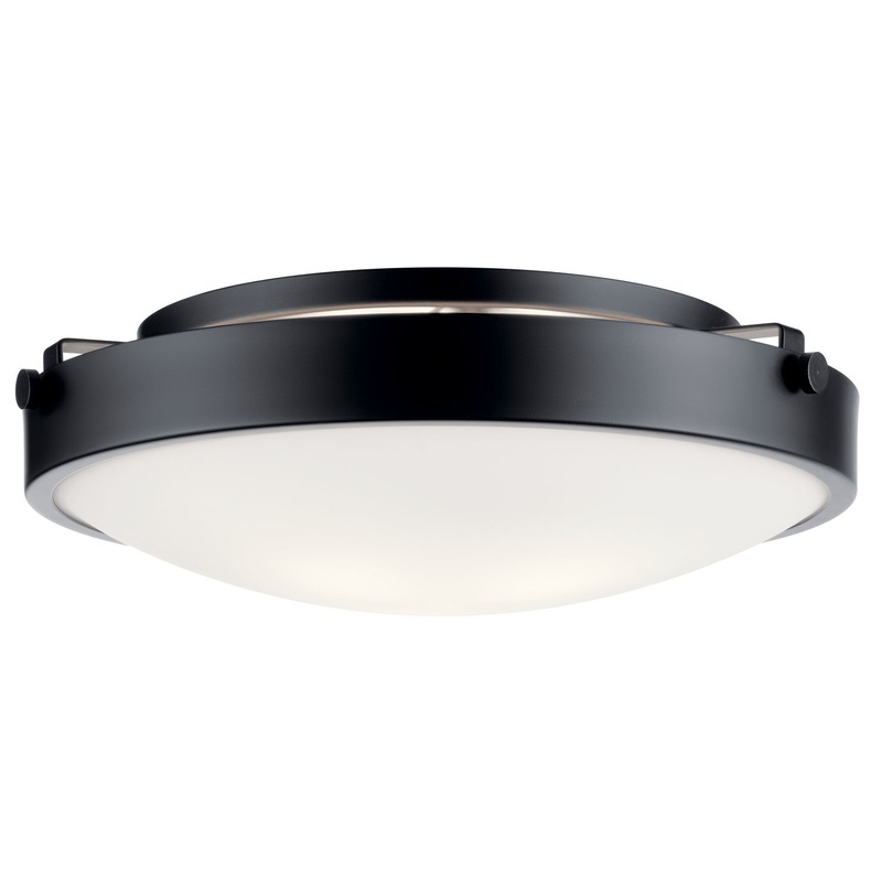 Kichler 42275BK Lytham Three Light Flush Mount, Black