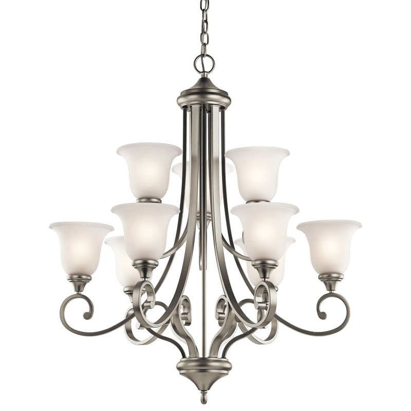 Kichler 43159NI Monroe Nine Light Chandelier, Brushed Nickel