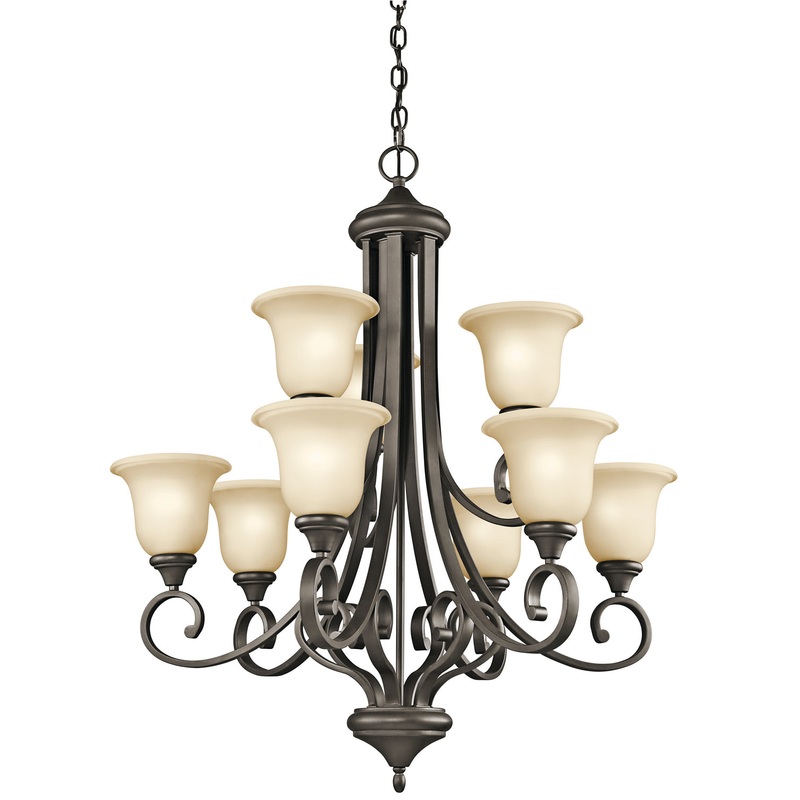 Kichler 43159OZ Monroe Nine Light Chandelier, Olde Bronze (Discontinued)