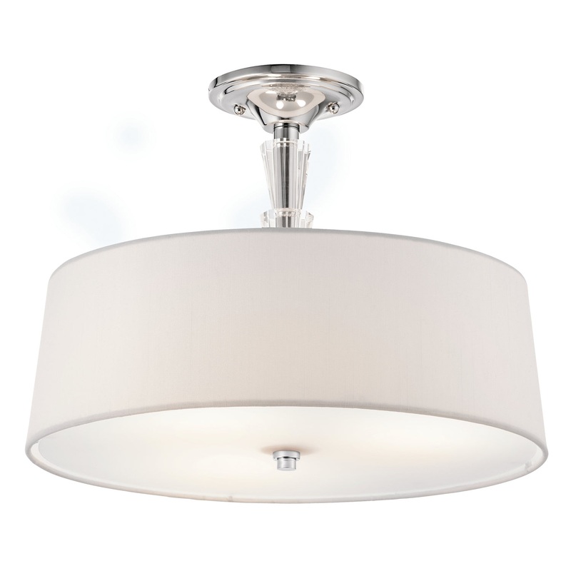 Kichler 42035CH Crystal Persuasion Three Light Semi Flush Mount, Chrome