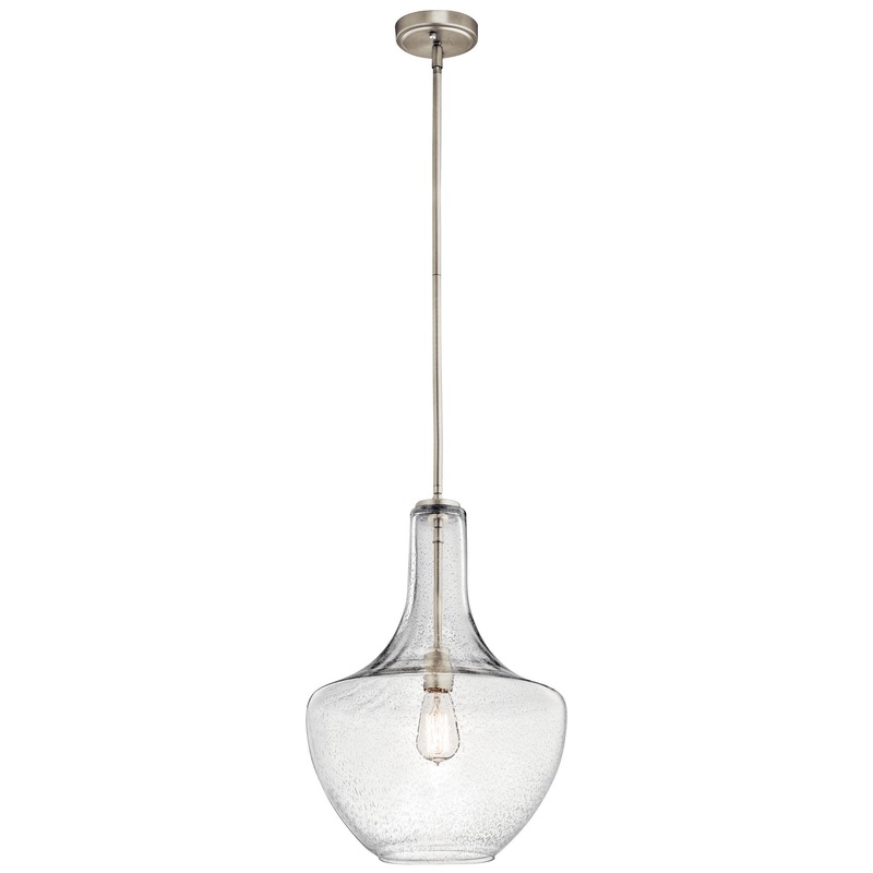 Kichler 42046NICS Everly One Light Pendant, Brushed Nickel