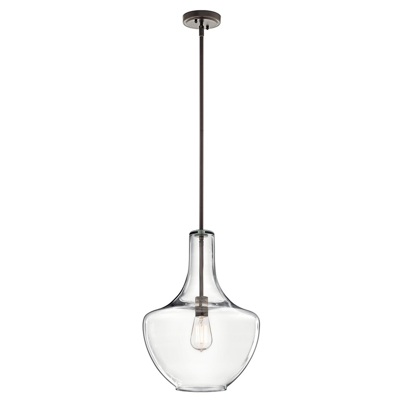 Kichler 42046OZ Everly One Light Pendant, Olde Bronze