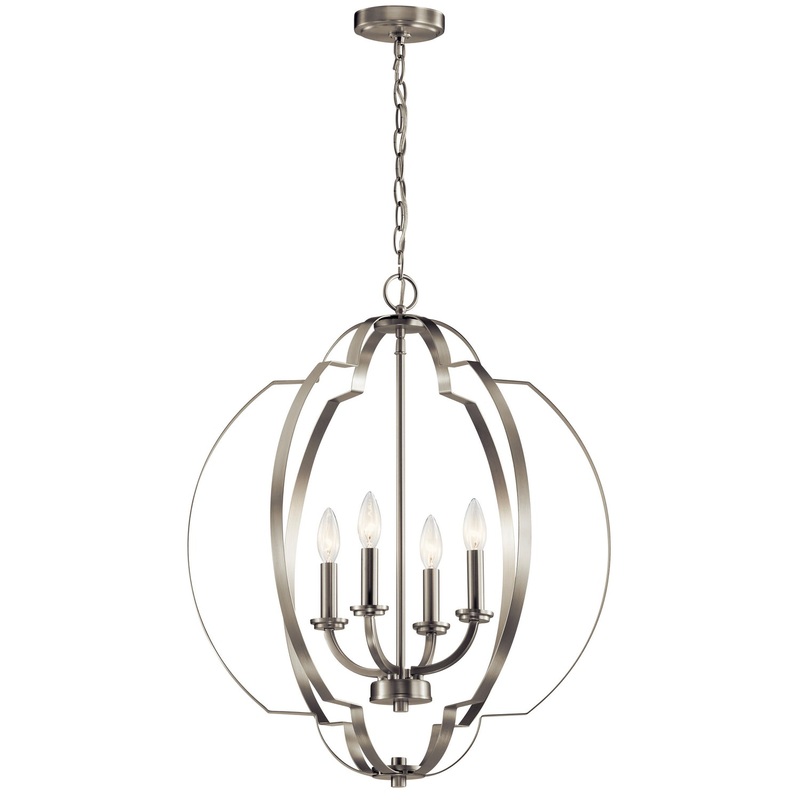 Kichler 42138NI Voleta Four Light Foyer Pendant, Brushed Nickel