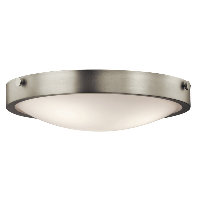 Kichler 42275NI Lytham Three Light Flush Mount, Brushed Nickel