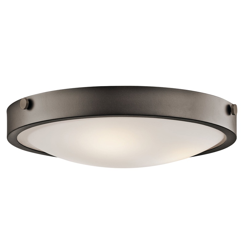 Kichler 42275OZ Lytham Three Light Flush Mount, Olde Bronze