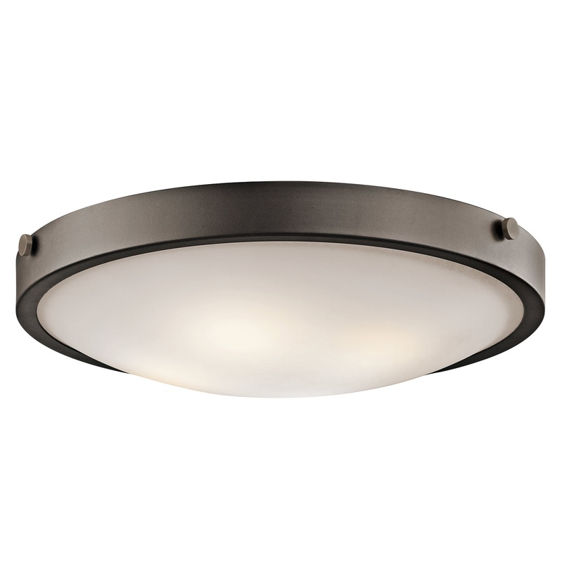 Kichler 42276OZ Lytham Four Light Flush Mount, Olde Bronze
