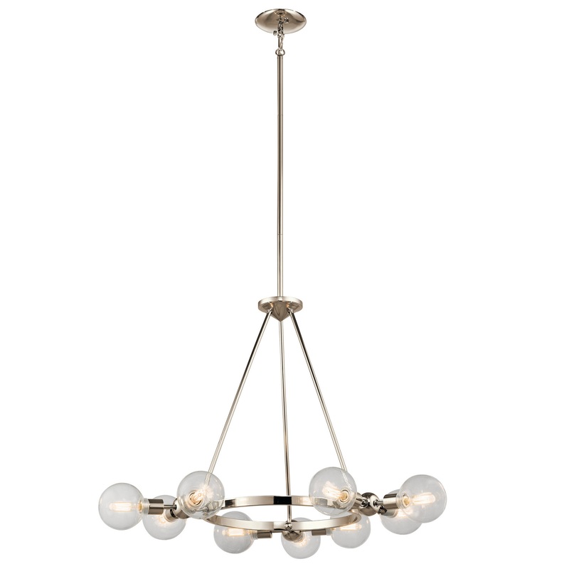 Kichler 42474PN Garim Nine Light Chandelier, Polished Nickel (Discontinued)