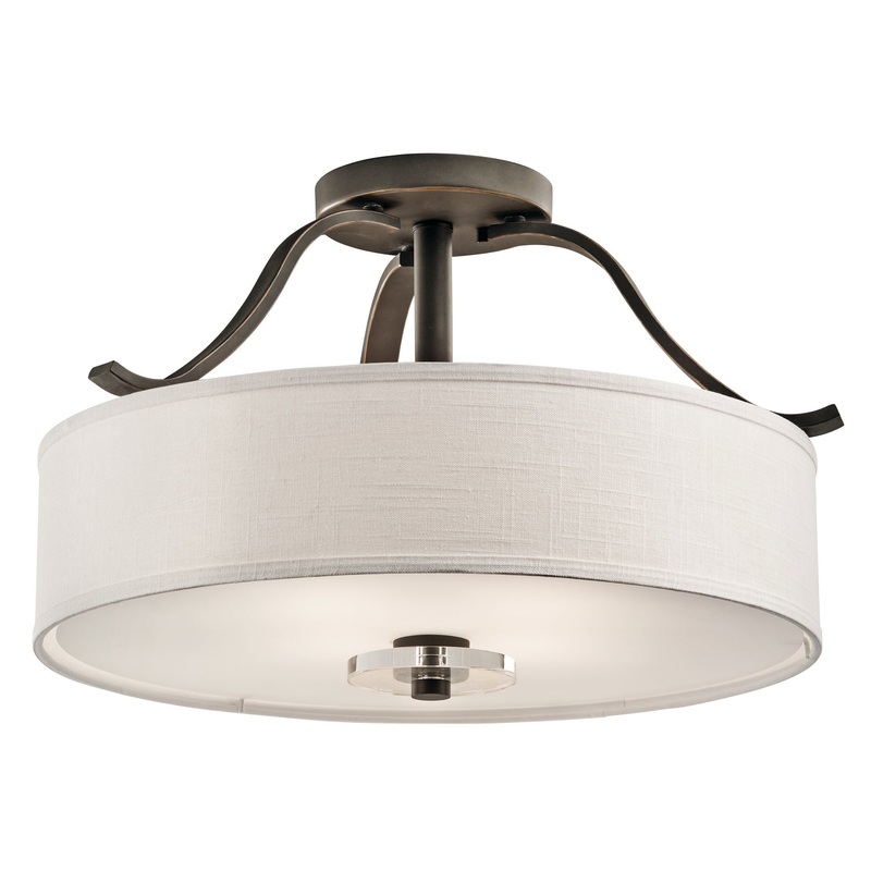 Kichler 42486OZ Leighton Four Light Semi Flush Mount, Olde Bronze