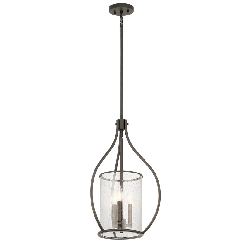 Kichler 42495OZ Fiona Three Light Foyer Pendant, Olde Bronze (Discontinued)