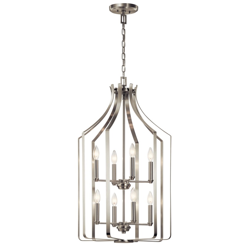 Kichler 42498NI Morrigan Eight Light Foyer Chandelier, Brushed Nickel