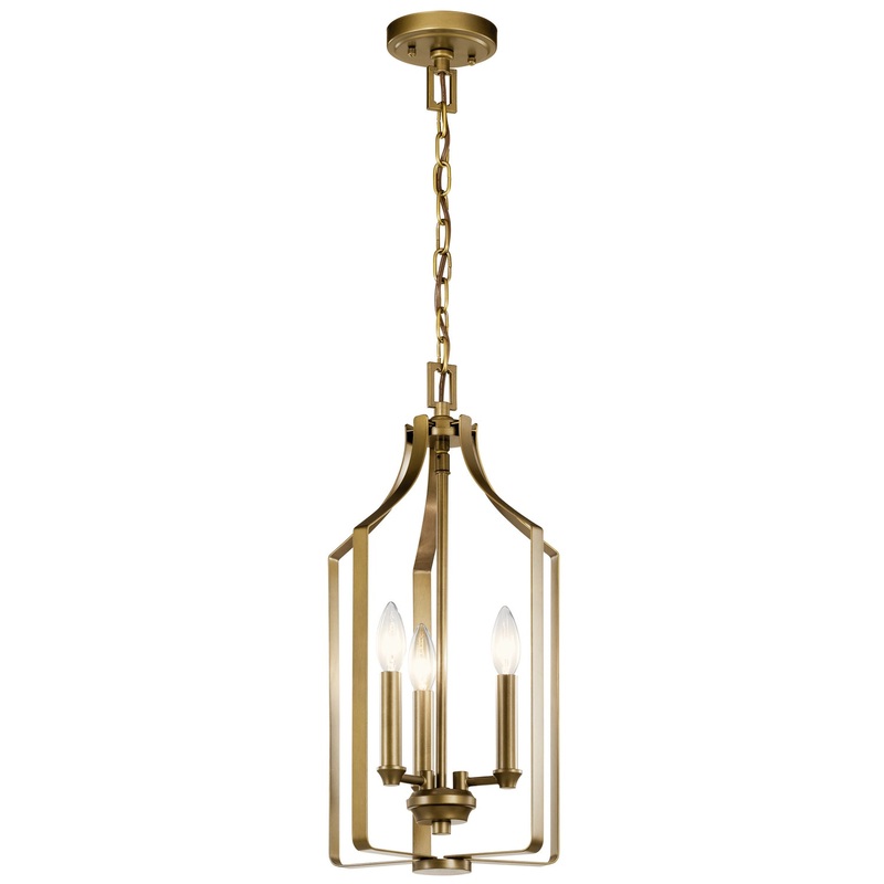 Kichler 42499NBR Morrigan Three Light Pendant, Natural Brass