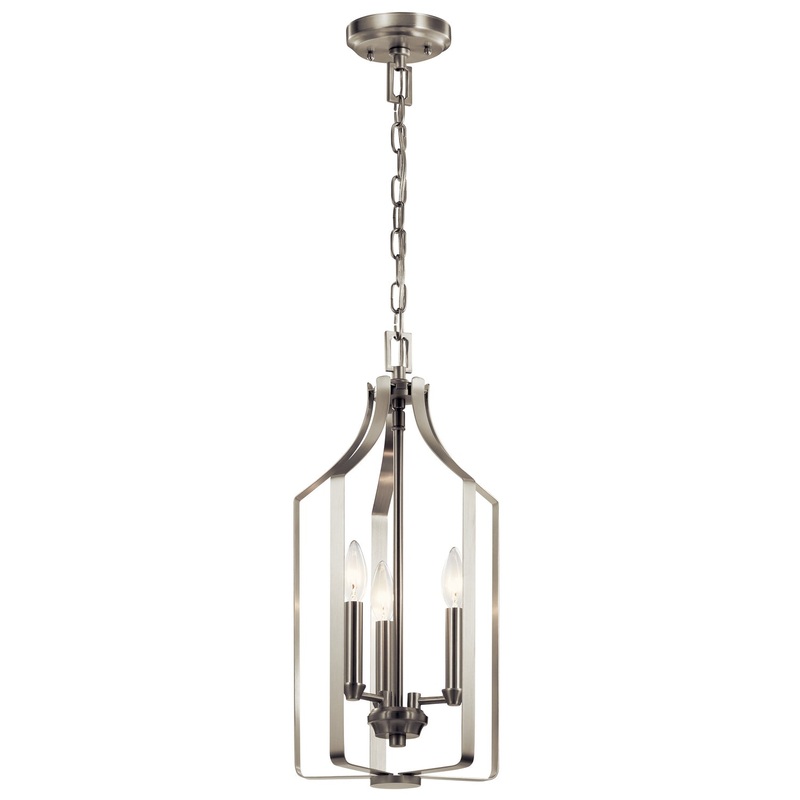 Kichler 42499NI Morrigan Three Light Foyer Pendant, Brushed Nickel
