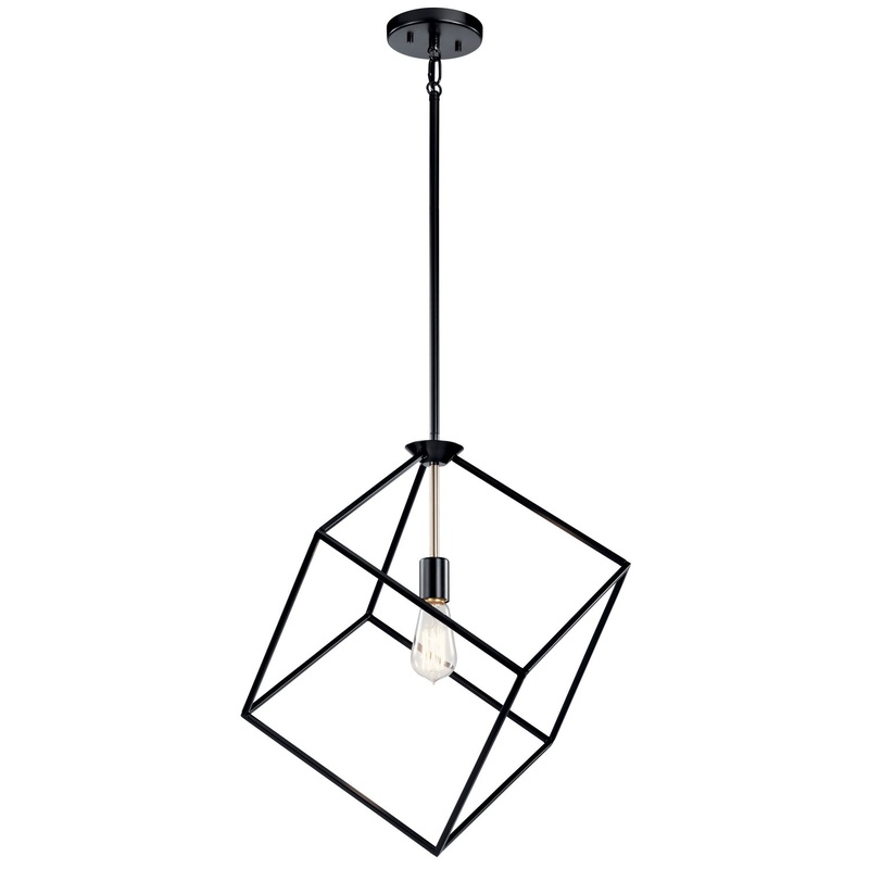 Kichler 42525BK Cartone One Light Pendant, Black