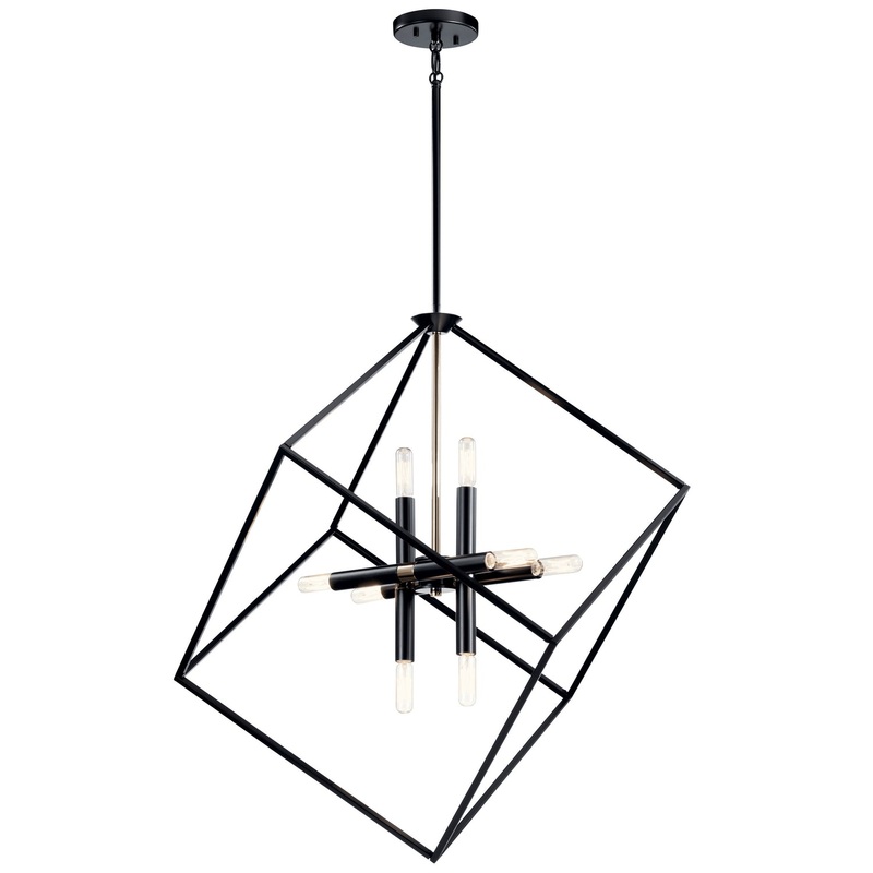 Kichler 42526BK Cartone Eight Light Chandelier, Black