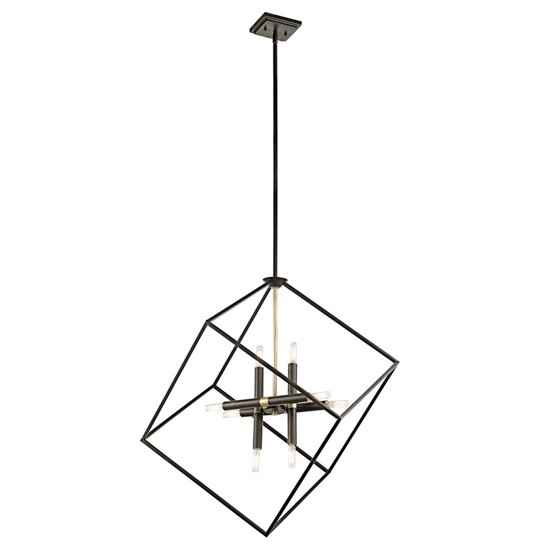 Kichler 42526OZ Cartone Eight Light Pendant, Olde Bronze