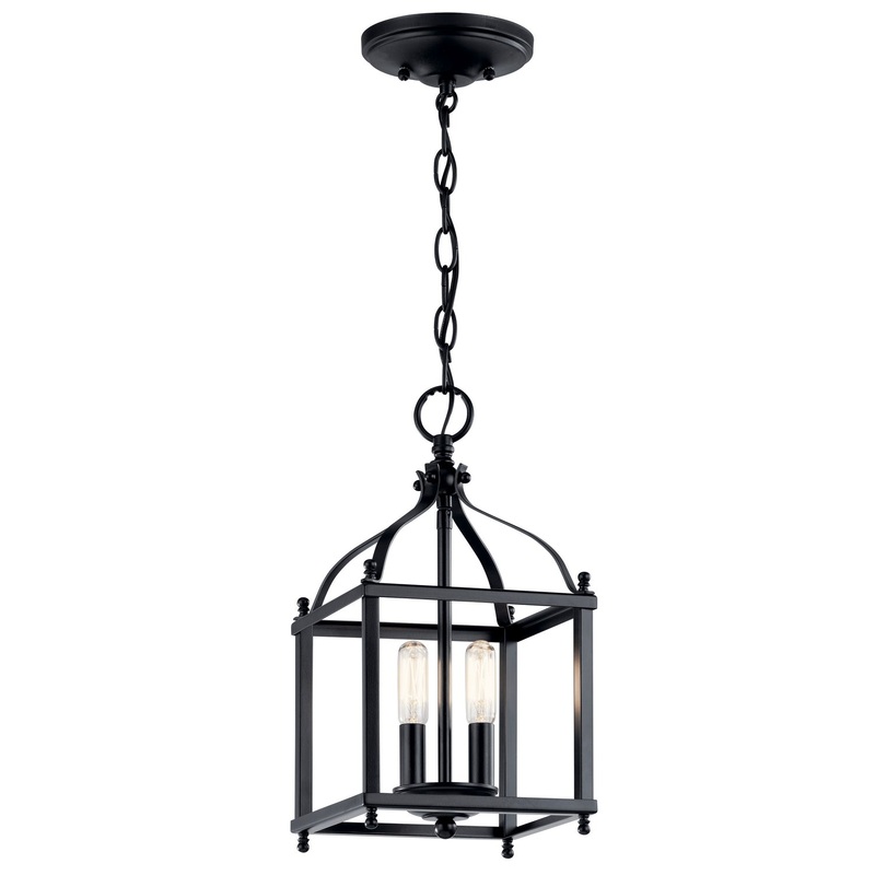 Kichler 42565BK Larkin Two Light Foyer Pendant Convertible, Black